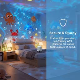 LED Ocean Projector Light 360° Rotating USB Powered Ambient Light Portable Dynamic Night Lamp for Travel Camping Use