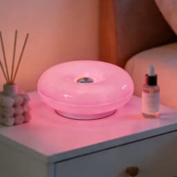 Pink Donut LED Night Light, Dimmable Warm Ambient Lamp for Bedroom, Living Room, Home Decor, Gift