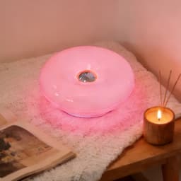 Pink Donut LED Night Light, Dimmable Warm Ambient Lamp for Bedroom, Living Room, Home Decor, Gift
