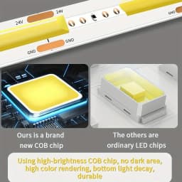 3mm 5mm COB LED Strip 12V 24V Dimmable 3000K 4000K 6000K High Density Flexible LED Light For Home Decor RA90 LED Strip Lights