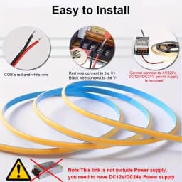 3mm 5mm COB LED Strip 12V 24V Dimmable 3000K 4000K 6000K High Density Flexible LED Light For Home Decor RA90 LED Strip Lights