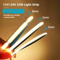 3mm 5mm COB LED Strip 12V 24V Dimmable 3000K 4000K 6000K High Density Flexible LED Light For Home Decor RA90 LED Strip Lights