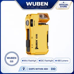 WUBEN G5 Yellow Flashlight 400Lm RGB 180° Rotating Head Magnetic Keychain Type-C Fast Charge 65H IP65 Compact & Rugged
