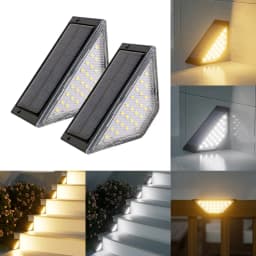 Solar 24LED Walkway Light Warm Light White Light Stair Light Garden Light Outdoor Waterproof Step Light Garden Stair Step Light