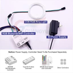 COB RGB DRL Halo Ring LED 60-120mm Chasing Color Angel Eyes for Car Motorcycle Changeable Lights Bluetooth WiFi App Control DC5V