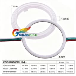 COB RGB DRL Halo Ring LED 60-120mm Chasing Color Angel Eyes for Car Motorcycle Changeable Lights Bluetooth WiFi App Control DC5V
