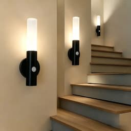 Indoor Wooden Wall Lamp Wardrobe Light Corridor Stairs Motion Sensor Night Light USB Rechargeable Magnetic LED Wall Light