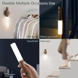 Indoor Wooden Wall Lamp Wardrobe Light Corridor Stairs Motion Sensor Night Light USB Rechargeable Magnetic LED Wall Light