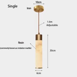 Retro-Style Imitation Marble Resin Dining Room Bedroom Pendant Light For Luxurious Restaurant Bar Area Ambient Lighting Fixture