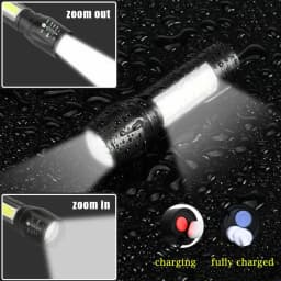 Led Flashlight Rechargeable USB Torch Mini Small Light With COB Flashlights Handheld Tiny Portable Pocket Keychain Flash Light