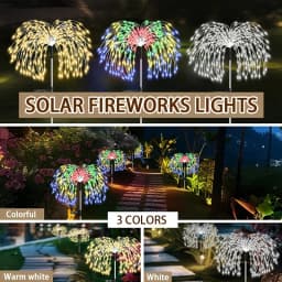 Garden Decor Solar Pathway Lights Outdoor Waterproof Firework Fairy Lights for Patio Lawn Yard Walkway Solar Outdoor Light