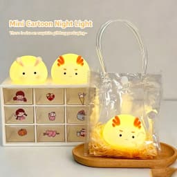 Mini Cute Bunny Night Light Cute Girly Heart Ornament Bedroom Ornament Sleeping Lamp Girl Birthday Gift Atmosphere Table Lamp