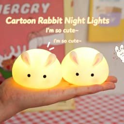 Mini Cute Bunny Night Light Cute Girly Heart Ornament Bedroom Ornament Sleeping Lamp Girl Birthday Gift Atmosphere Table Lamp