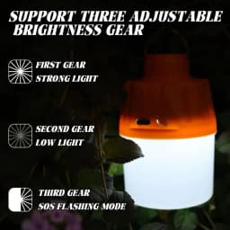 USB Rechargeable LED Camping Light, Dimmable Tent Lantern with Hook, Portable Emergency Lamp for Street Night Market & Hiking