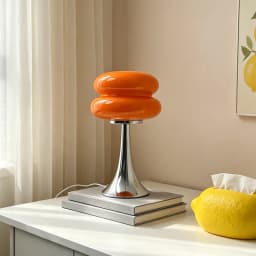 Murano Glass Stacked Ring Table Lamp Bauhaus Minimalist Bedside Lamp Decor Desk Light for Bedroom Dorm & Living Room