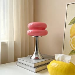 Murano Glass Stacked Ring Table Lamp Bauhaus Minimalist Bedside Lamp Decor Desk Light for Bedroom Dorm & Living Room