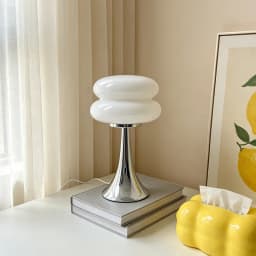 Murano Glass Stacked Ring Table Lamp Bauhaus Minimalist Bedside Lamp Decor Desk Light for Bedroom Dorm & Living Room