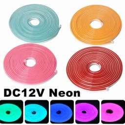 LED Neon Light Strip DC 12V Waterproof Neon Sign 6X12mm Silicone Rope Lights Flexible Lamp Decoration with DC Plug/2pin Wire