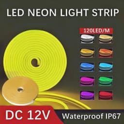 LED Neon Light Strip DC 12V Waterproof Neon Sign 6X12mm Silicone Rope Lights Flexible Lamp Decoration with DC Plug/2pin Wire