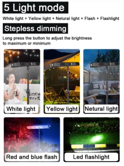 2026 Upgrade Magnetic Work FlashLight Built-in 6000mAh Rechargeable Battery Underhood Work Lamp Bar For Car Repair Outdoor Light