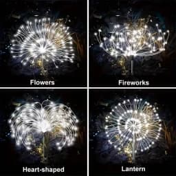Solar Firework Ground Socket Lights Outdoor LED Lawn Fairy Lights Waterproof Garden Decor for Patio Pathway Yard Balcony