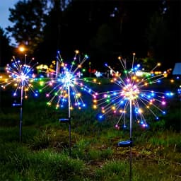 Solar Firework Ground Socket Lights Outdoor LED Lawn Fairy Lights Waterproof Garden Decor for Patio Pathway Yard Balcony