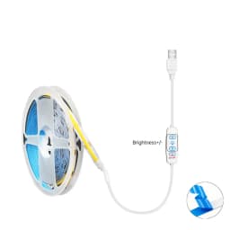 5V USB COB LED Strip Light 320LEDs/m 3Keys Dimmable ON/OFF Switch 1m-5m 8mm Flex Tape for Mirror TV Cabinet Stairs Lighting