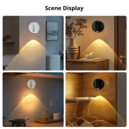 Magnetic Base USB Rechargeable LED Cordless Wall Light with Touch Switch Black White Magnet Dimmable Bedside Lamp for Reading