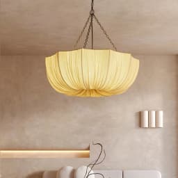 Fabric Pendant Light E27 Iron Chain Ceiling Lamp 3-Light Hanging Lamp for Dining Room Kitchen Island Bedroom Cafe Home Lighting