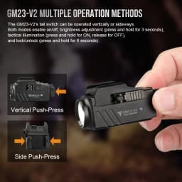 Trustfire 850LM Tactical Flashlight GM23-V2 Quick Release Led Light USB C Rechargeable Rail Mounted for Taurus Glock 17 19 TX2