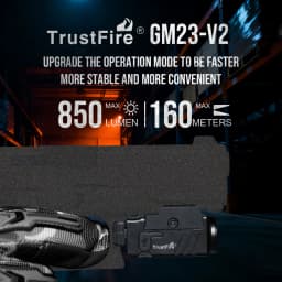 Trustfire 850LM Tactical Flashlight GM23-V2 Quick Release Led Light USB C Rechargeable Rail Mounted for Taurus Glock 17 19 TX2