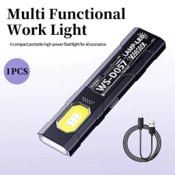 LED COB Flashlight Type C Rechargeable 600LM Portable Mini Torch Pocket Lantern Flood Work Light With Magnet For Emergency