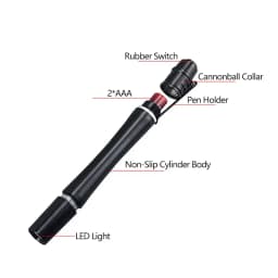 365nm UV Penlight Mini Ultra Violet Blacklight AAA Battery Metal Aluminum Pen Flashlight Torch Light for Invisible Ink Check