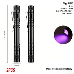 Pen Clip 395nm UV Light, Pet Dog Cat Urine Detector & Scorpion Finder, Portable Ultraviolet Flashlight Lamp, Uses AAA Batteries