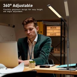 LED Floor Lamp Changeable Reading Lamp 3000K-6000K 10 Brightness Levels Flexible Gooseneck Adjustable for Living Room Bedroom