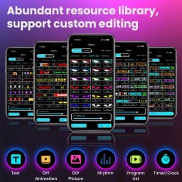 RGB Pixel Soft Screen, 5V USB Powered with Battery, APP+Key Remote, Custom Text/Pattern/Animation Scrolling LED Display for DIY Decoration
