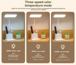 Multifunctional LED Desk Lamp, USB Rechargeable Night Light, Touch Dimming, Eye-Friendly Desk Lamp, Suitable for Office, Study,