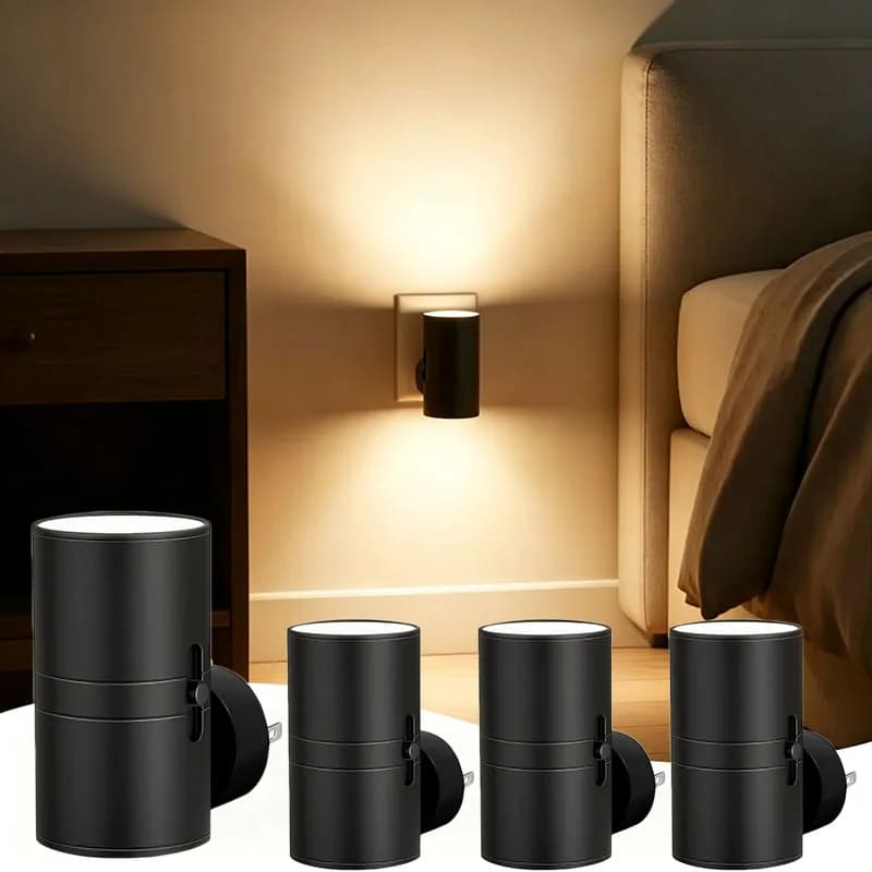 1-4Pcs LED Night Lights Plug Into Wall Dimmable Night Light with Light Sensor Wall Light for Bedroom Hallway Stairway Livingroom