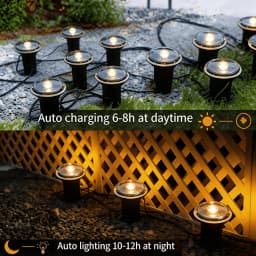 Secret Garden Glow Solar In-Ground Path Lights, Outdoor Waterproof Walkway Disk Lights for Yard Driveway Decoration