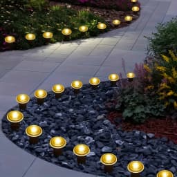 Secret Garden Glow Solar In-Ground Path Lights, Outdoor Waterproof Walkway Disk Lights for Yard Driveway Decoration