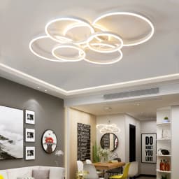 Modern Dimmable LED Chandelier Ceiling Light Circle Ring Fixture Black/White/Golden Finish for Salon Lighting Ceiling Lamp