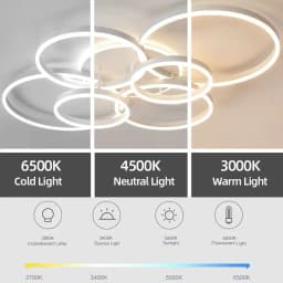 Modern Dimmable LED Chandelier Ceiling Light Circle Ring Fixture Black/White/Golden Finish for Salon Lighting Ceiling Lamp