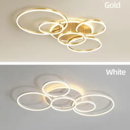 Modern Dimmable LED Chandelier Ceiling Light Circle Ring Fixture Black/White/Golden Finish for Salon Lighting Ceiling Lamp