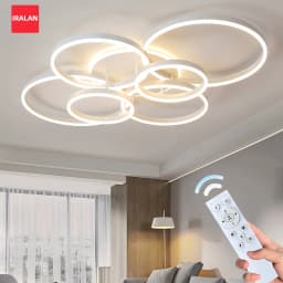 Modern Dimmable LED Chandelier Ceiling Light Circle Ring Fixture Black/White/Golden Finish for Salon Lighting Ceiling Lamp