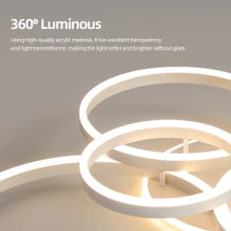 Modern Dimmable LED Chandelier Ceiling Light Circle Ring Fixture Black/White/Golden Finish for Salon Lighting Ceiling Lamp