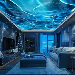 Starry Sky Ocean Wave Projector Ligh LED Night Light 7 Colors with Remote USB Powered Dynamic Rotating for Family Romantic Decor