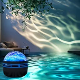 Starry Sky Ocean Wave Projector Ligh LED Night Light 7 Colors with Remote USB Powered Dynamic Rotating for Family Romantic Decor