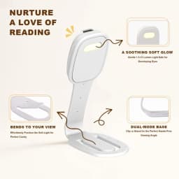 2-in-1 Clip-On Book Light with Dimmable Brightness Ultra-thin Mini Book Light Rechargeable Eye-Caring LED Reading Light Travel