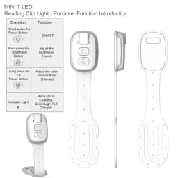 2-in-1 Clip-On Book Light with Dimmable Brightness Ultra-thin Mini Book Light Rechargeable Eye-Caring LED Reading Light Travel