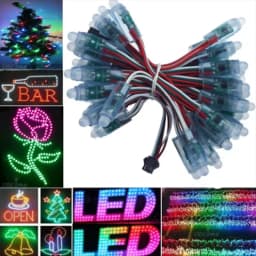 2026 50pcs T1000S Kits DC5V 12mm WS2811 IC Full Color Pixel LED Module Light IP68 Waterproof RGB Color Digital LED Pixel Light
